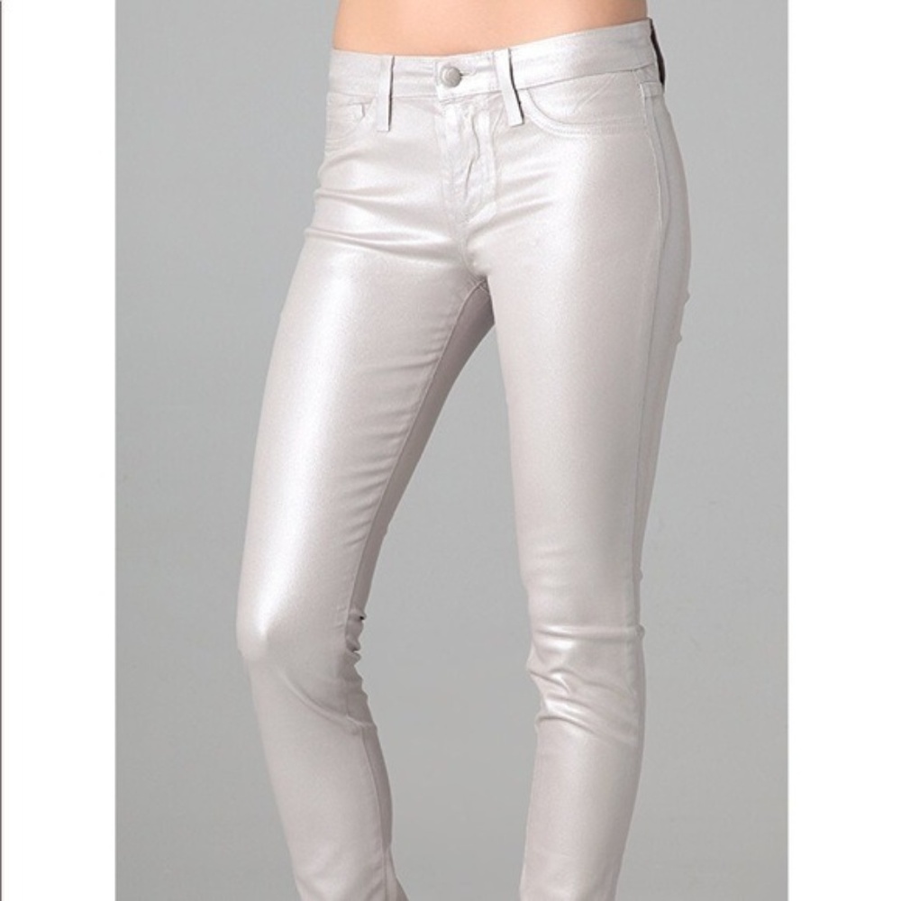 Joe's Jeans silver metallic skinny jeans